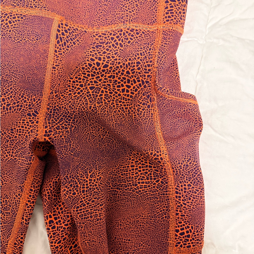 Lululemon Athletica Crackle Glaze Orange Leggings - Picture 3 of 5